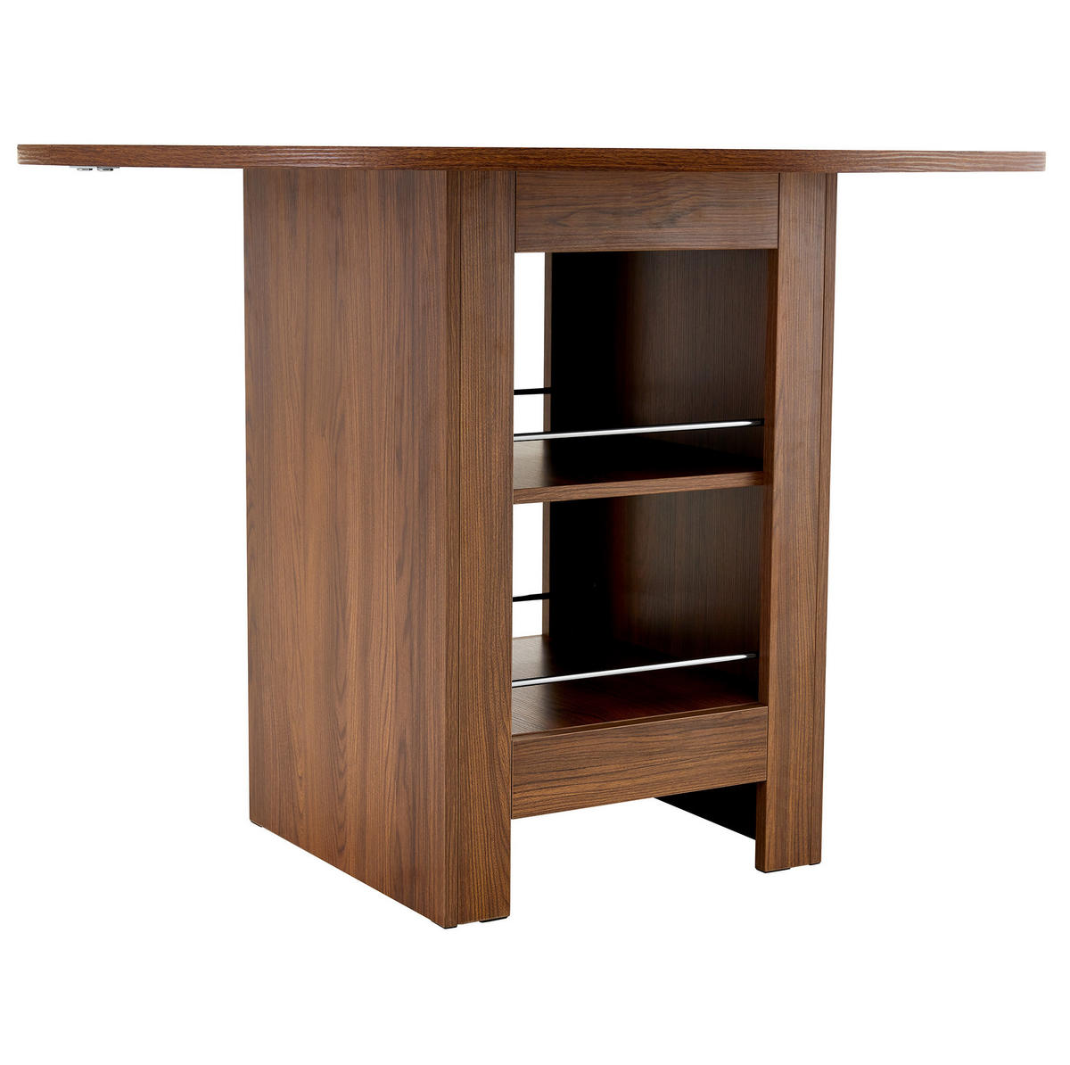 ESSTISCH 100/100/76 cm Walnuss aus MDF mit offenen Stauraumfächern - Walnussfarben, Holzwerkstoff (100/100/76cm) - OKWISH