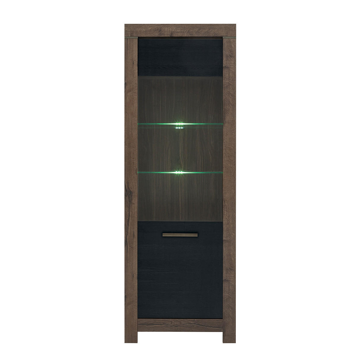 VITRINE Adam Holz und Schwarz - Schwarz, Holzwerkstoff (68/196/39cm) - Petits-meubles