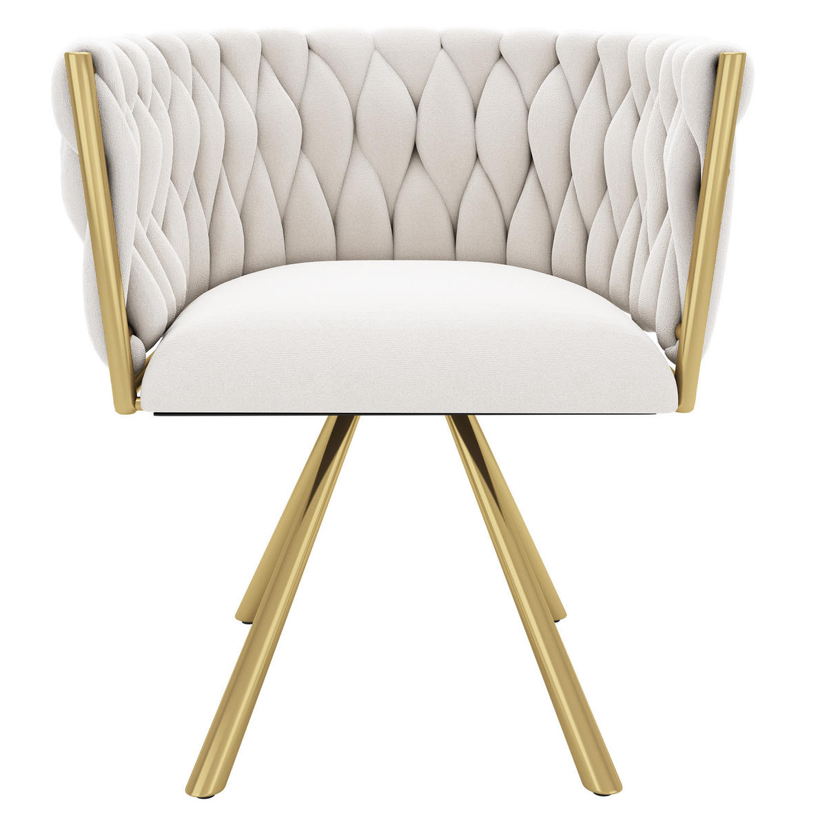 ESSZIMMERSTUHL 4er-Set drehbar Samt Beige/Gold - Beige, Metall (54/72/59.2cm) - Meubliv