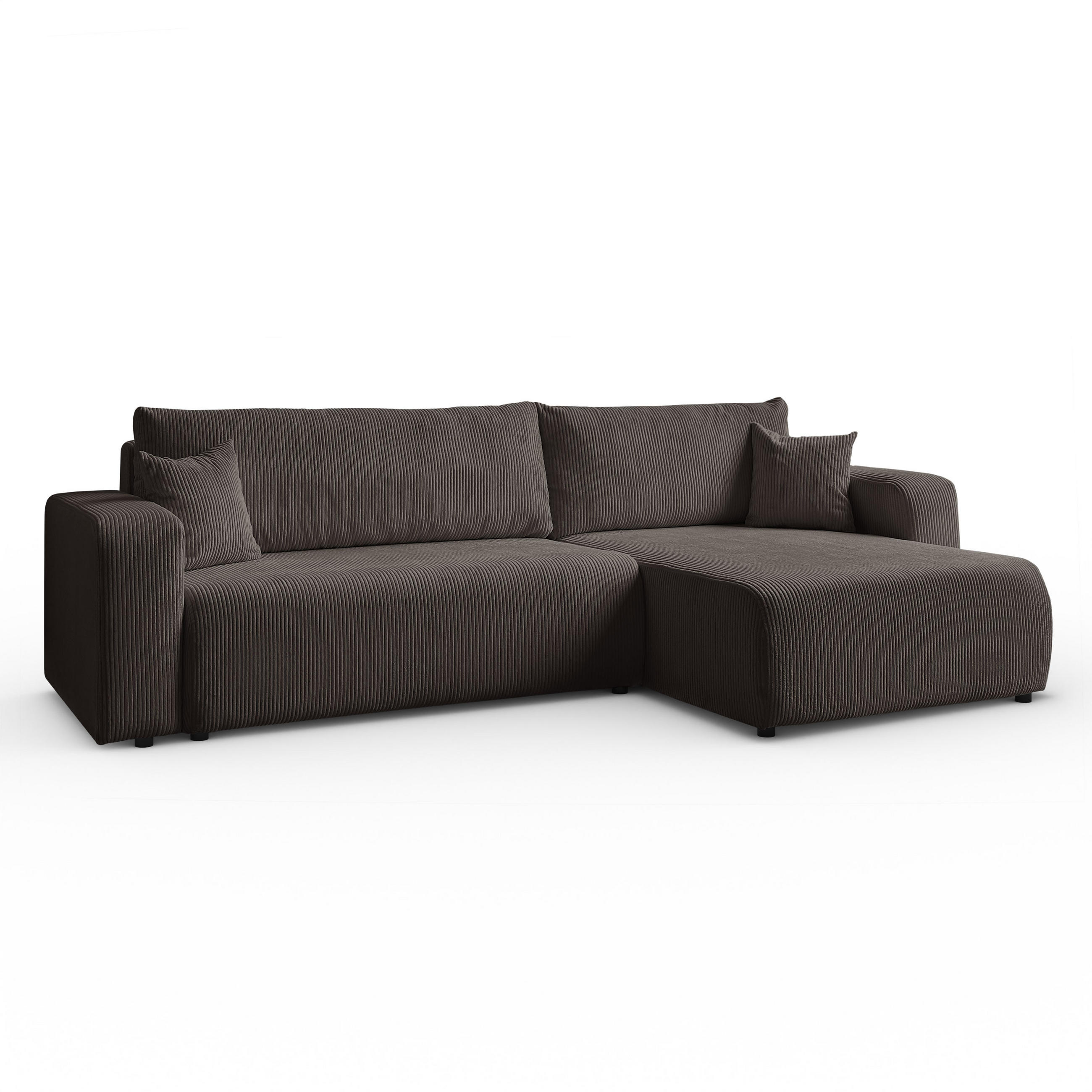 ECKSOFA Sofia in L-Form 277 x 143 cm Schlaffunktion Bettkasten Couch Cord universale Seite, hellbraun - Hellbraun, Kunststoff (143/83/277cm) - Margaret Hadas24