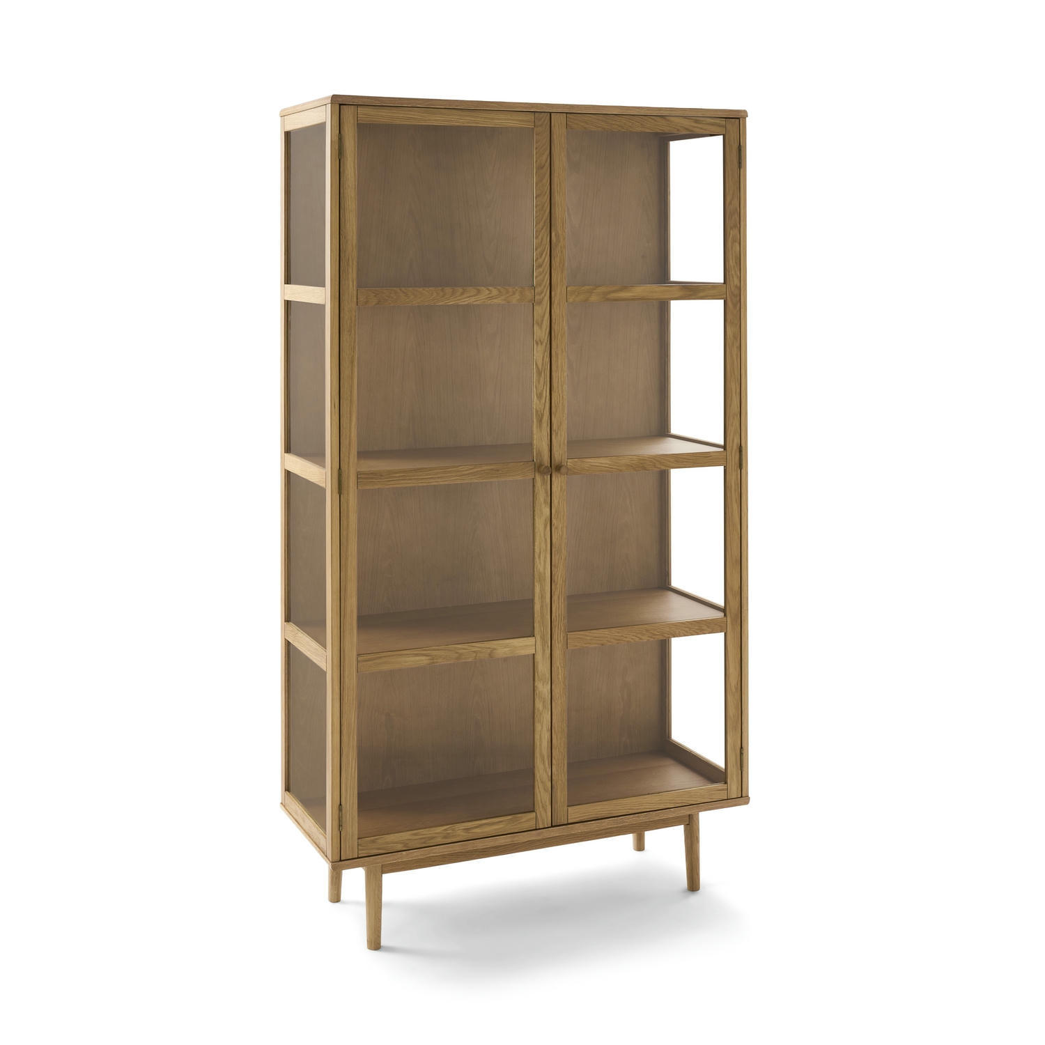 VITRINE Eiche massiv - Honigeiche/Eichefarben, Holz/Holzwerkstoff (100/180/40cm) - Furnhouse