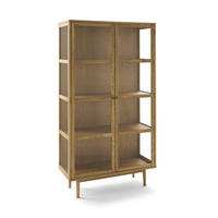 VITRINE Eiche massiv - Honigeiche/Eichefarben, Holz/Holzwerkstoff (100/180/40cm) - Furnhouse