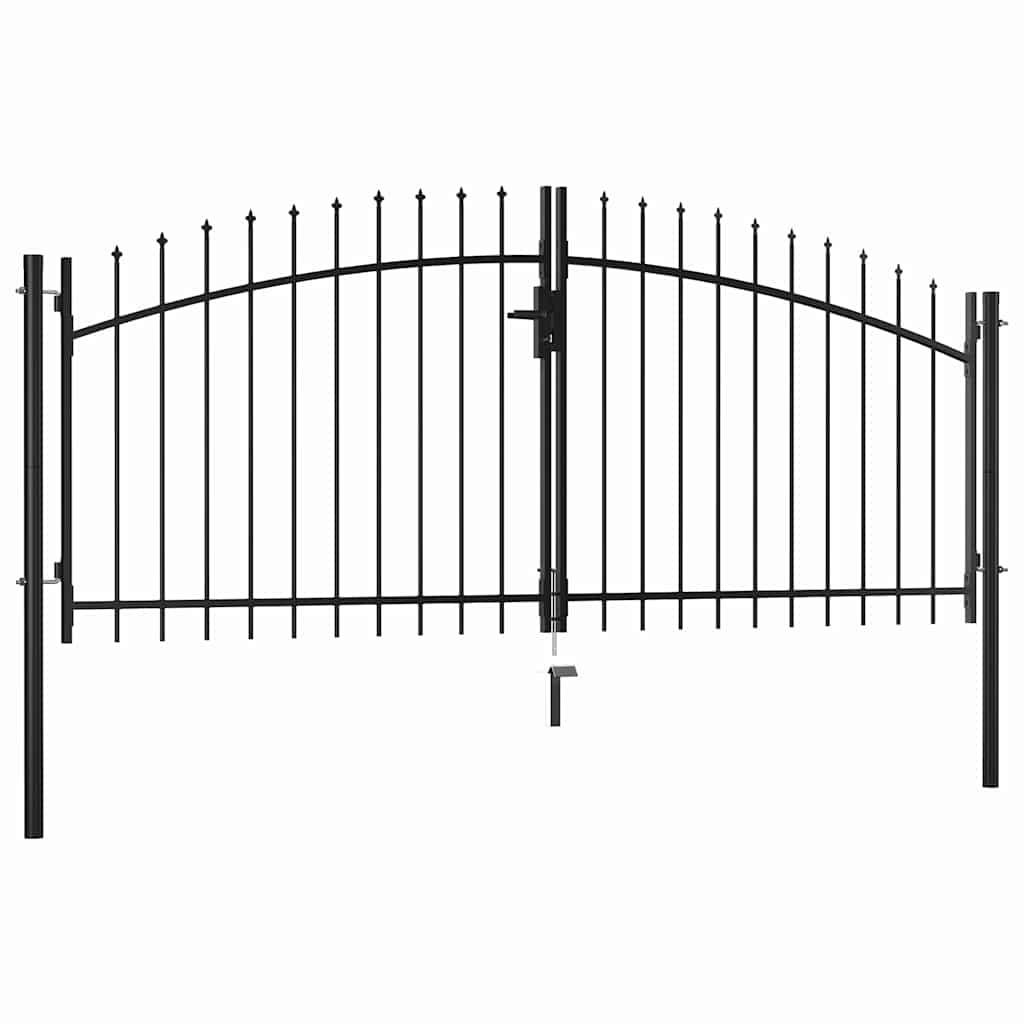 vidaXL Gartentor Schwarz 300x150 cm