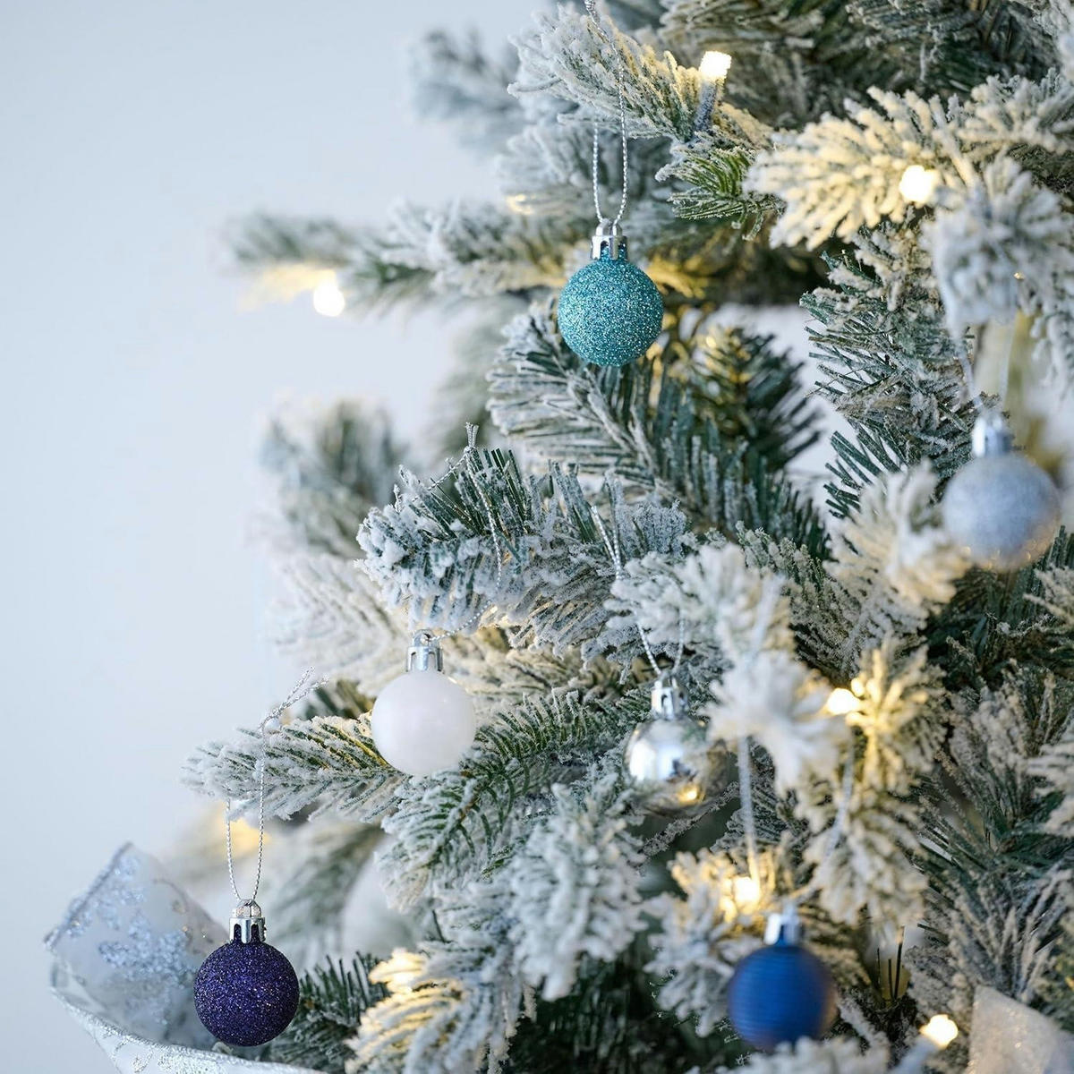 WEIHNACHTSKUGELN 49-teiliges Set 3 cm Kunststoff Silber Blau - Multicolor, Kunststoff (3/3/3cm)