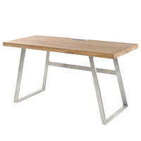 SCHREIBTISCH - Eichefarben, Holz/Metall (60/140/75cm) - home24