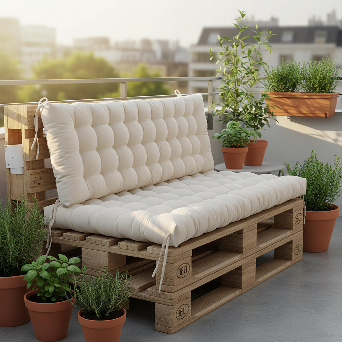 LAVIČKOVÝ sedák - béžová, textil/plast (50/8/160cm) - Relaxdays