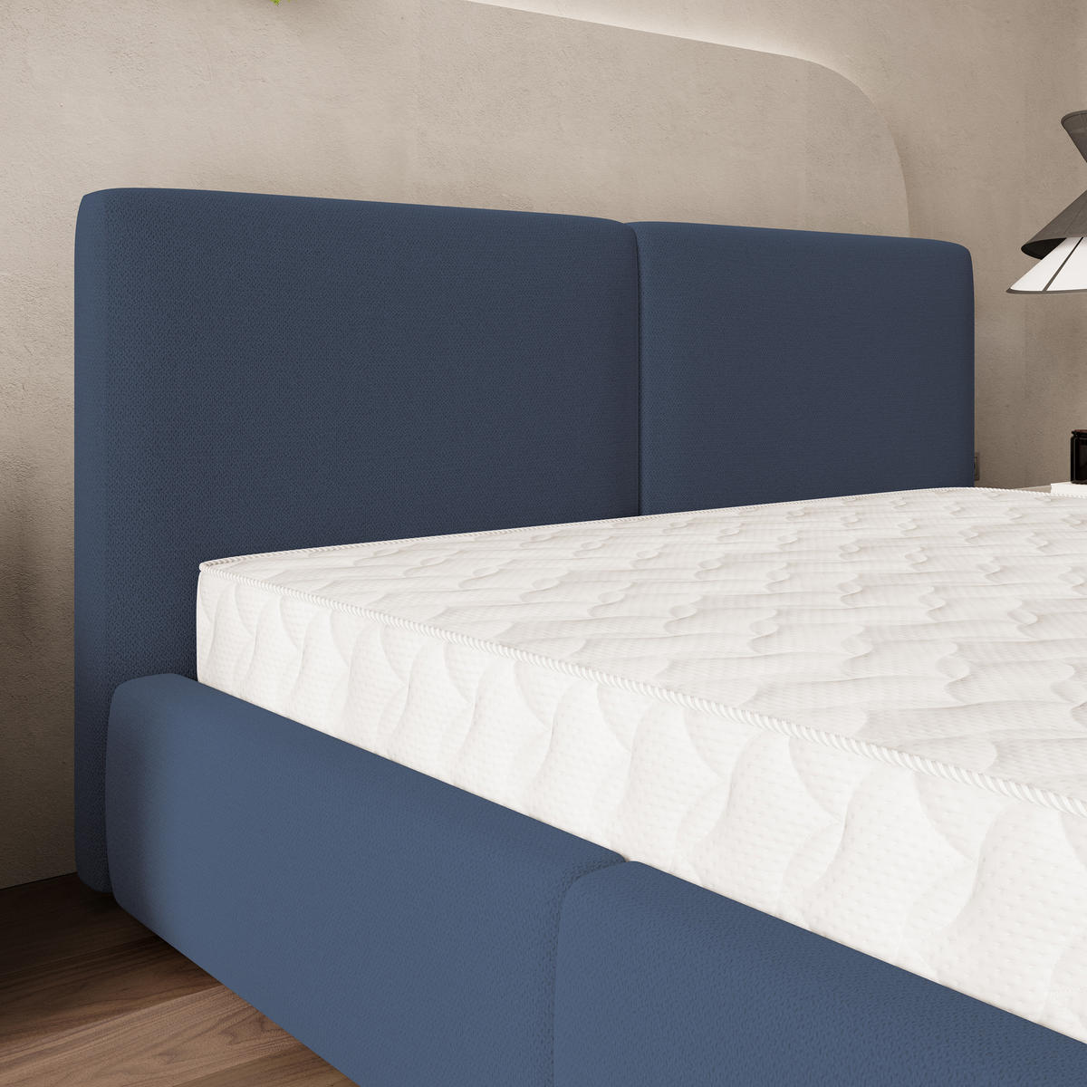 POLSTERBETT FELURO 160x200 cm mit Bettkästen - Blau - Blau, Holz (160/200cm) - MASSENO