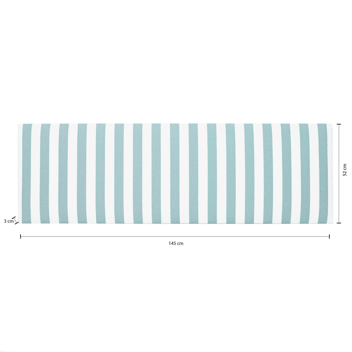 KOPFTEIL Gepolstertes aus gestreiftem Stoff Turkis 145/52/3 cm SUANCES - Türkis, Textil (145/52/3cm) - RNT By Really Nice Things