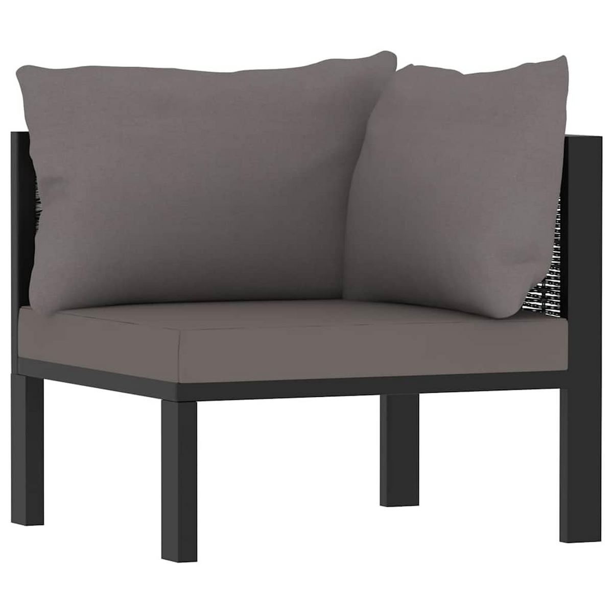 SOFA-ECKELEMENT Mit Linker Armlehne Poly Rattan Anthrazit - Anthrazit, Kunststoff (68/64/68cm) - vidaXL