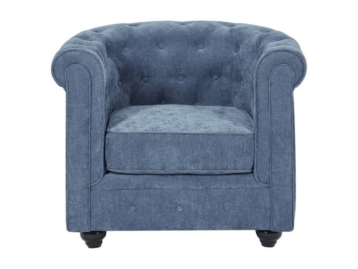 SESSEL - Stoff - Blau - CHESTERFIELD - Blau, Textil (78/72/82cm) - Vente-Unique