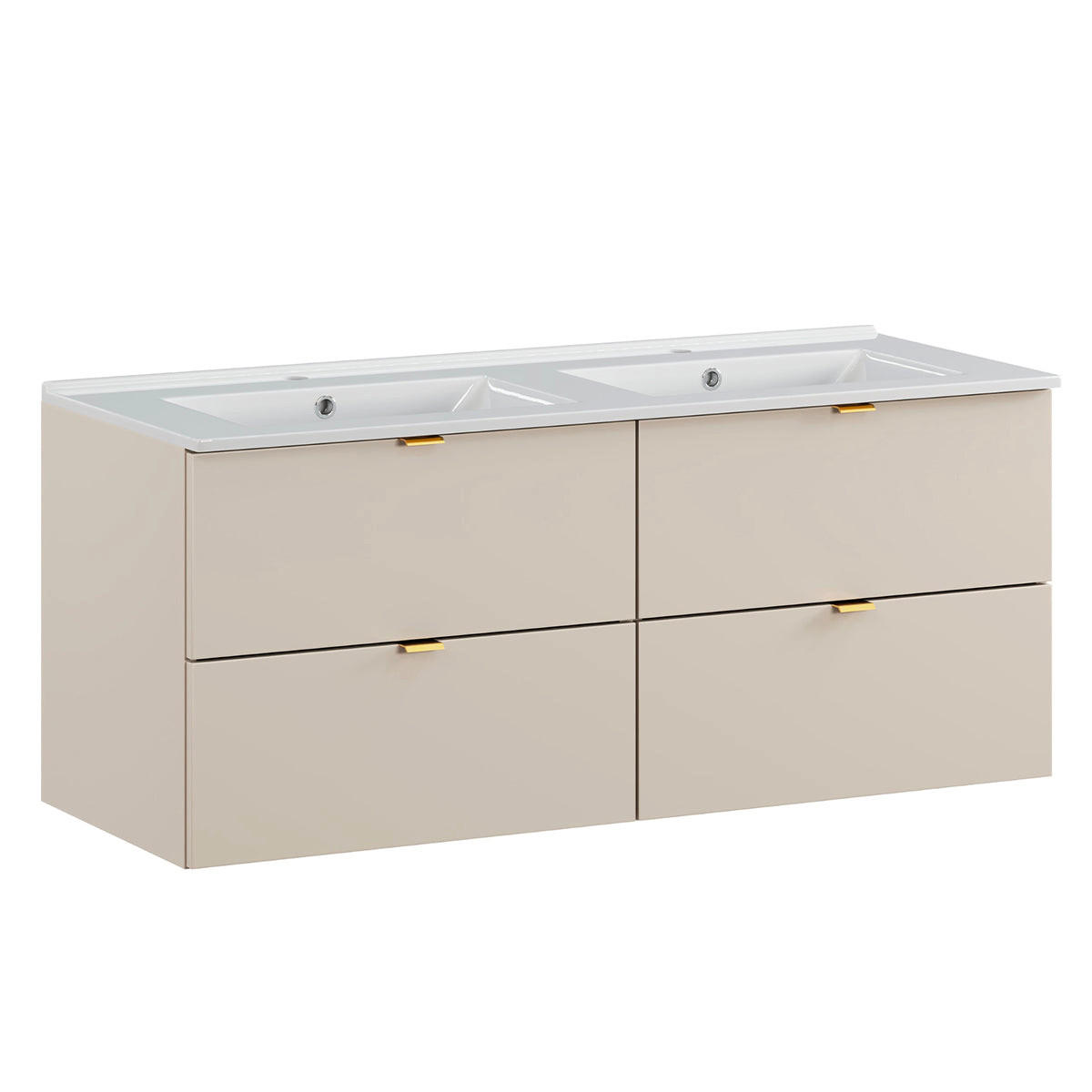 DOPPELWASCHTISCH 120cm Azel Kaschmir - Beige, Holzwerkstoff (120/50/46cm) - Petits-meubles