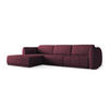 ECKSOFA Links Chenille Stoff Rot - Rot/Weinrot, Kunststoff/Textil (170/290cm) - Makamii