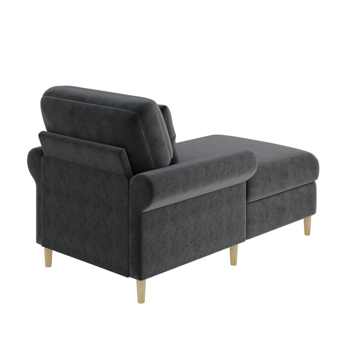 RELAXSESSEL Samt mit Liegefunktion 133/87/90 cm Grau inklusive Kissen - Grau, Kunststoff/Textil (87/90/133cm) - Redom