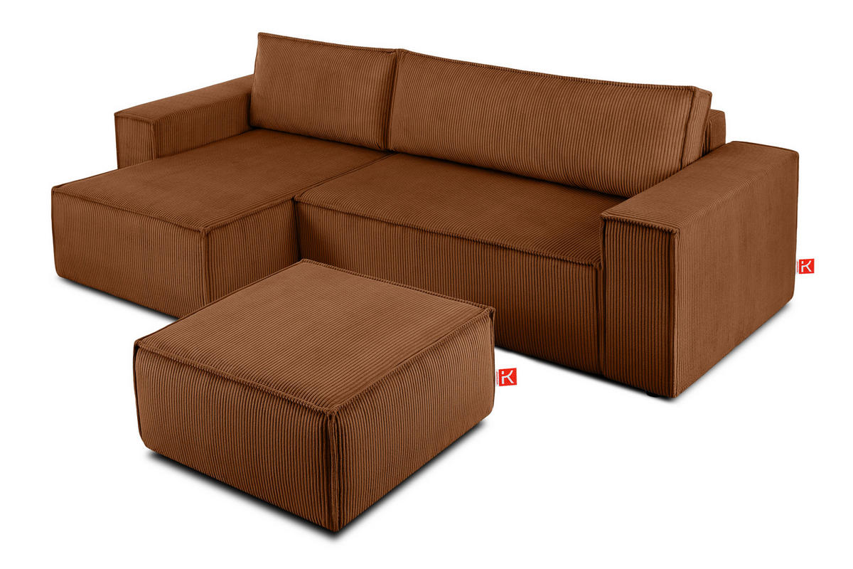 SITZPOUF NAPI gefederte Sitzfläche, rot - Rot/Schwarz, Textil (83/45/83cm) - KONSIMO®