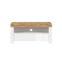 TV STOLÍK Hella Biela a drevo - biela, kompozitné drevo (106/50/42cm) - Petits-meubles
