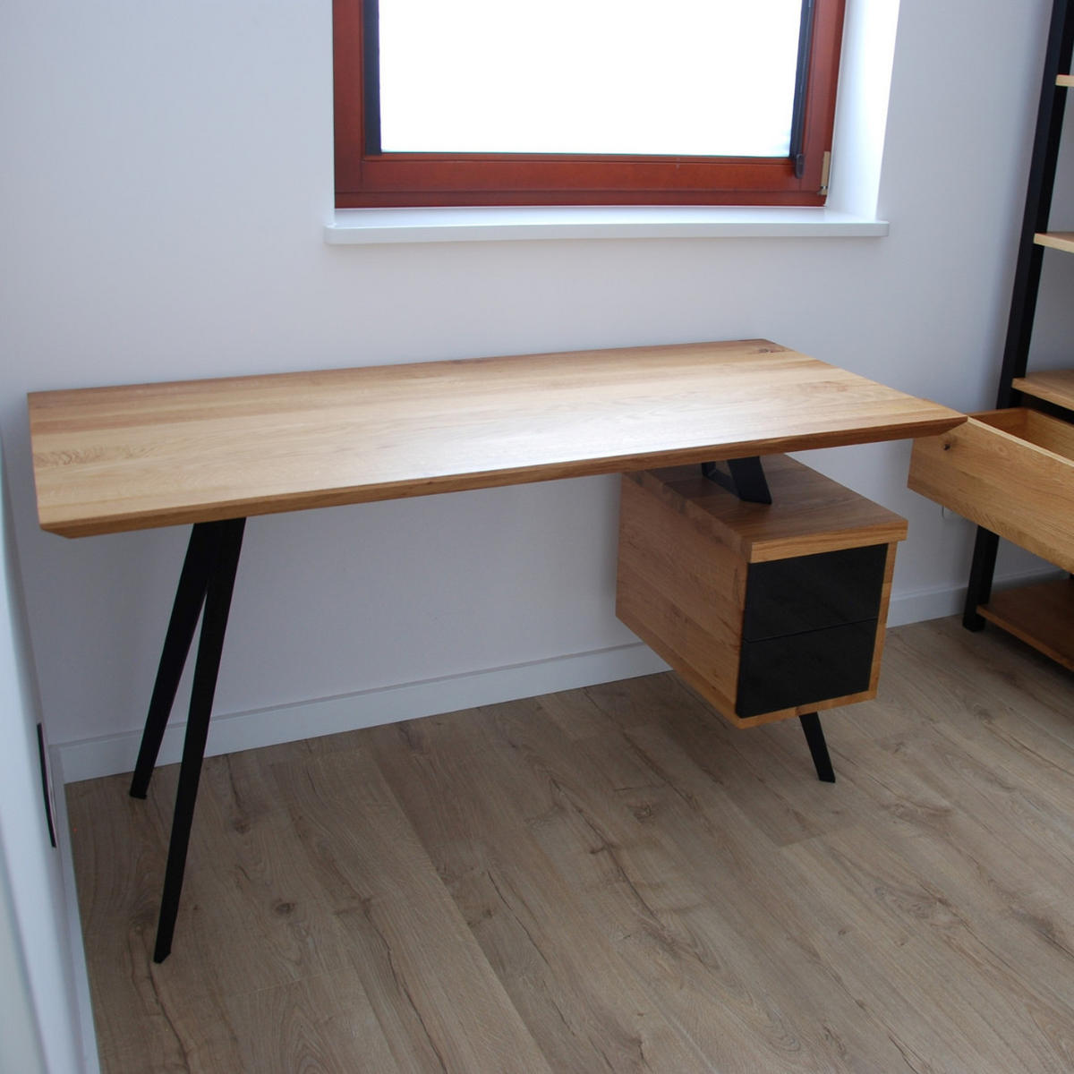 SCHREIBTISCH aus Eichenholz auf Metallbeinenfürs Büro VITA II - Eichefarben, Holz (80/160/75cm) - Rawood Furniture
