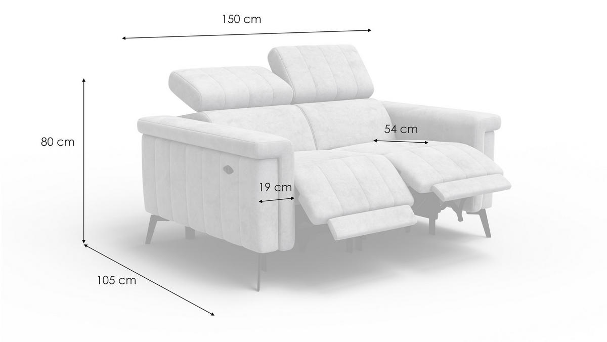 RELAXSOFA NORDEL 2-Sitzer, senfgelb - Gelb/Schwarz, Holz/Textil (150/80/105cm) - Courtois Laville