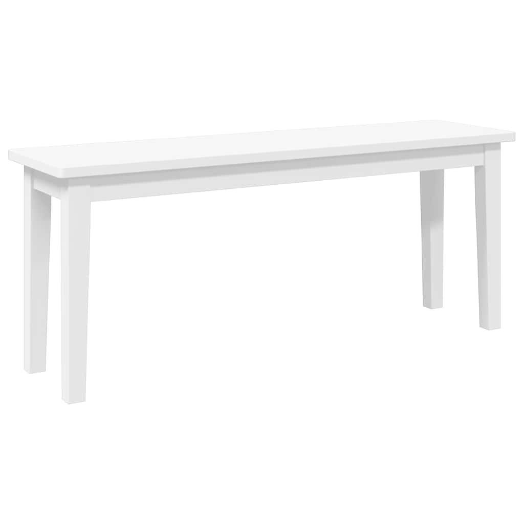 BANK 110 Cm Weiss Massivholz Gummibaum - Weiß, Holz (30/45/110cm) - vidaXL