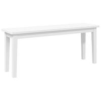 BANK 110 Cm Weiss Massivholz Gummibaum - Weiß, Holz (30/45/110cm) - vidaXL