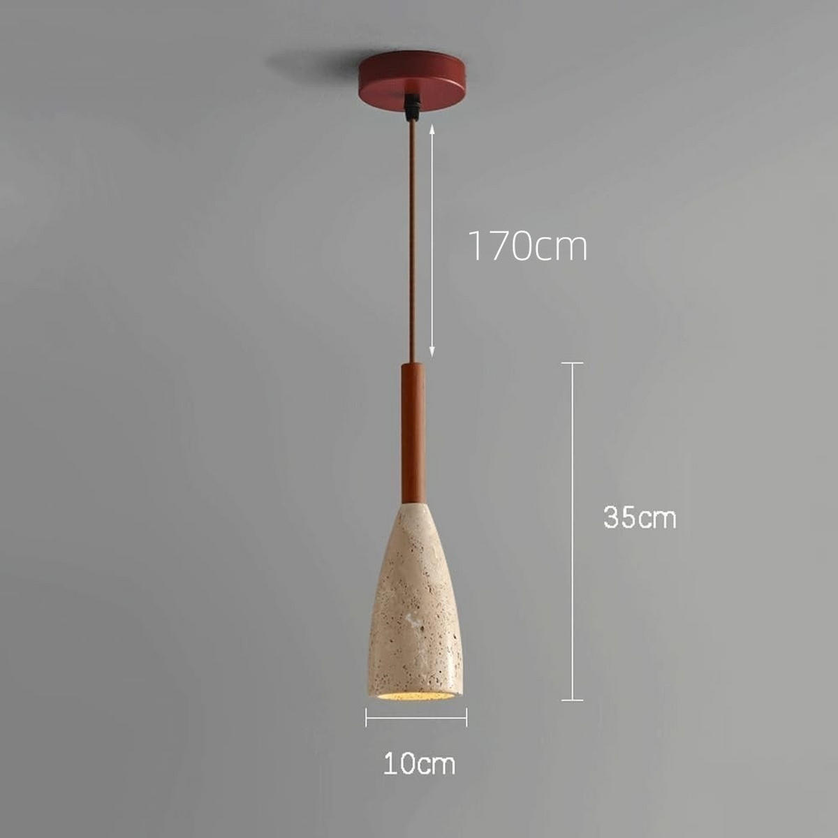 HÄNGELEUCHTE Linear Stein & Holz Modern, Braun - Gelb, Stein (12/37/10cm) - Authentics