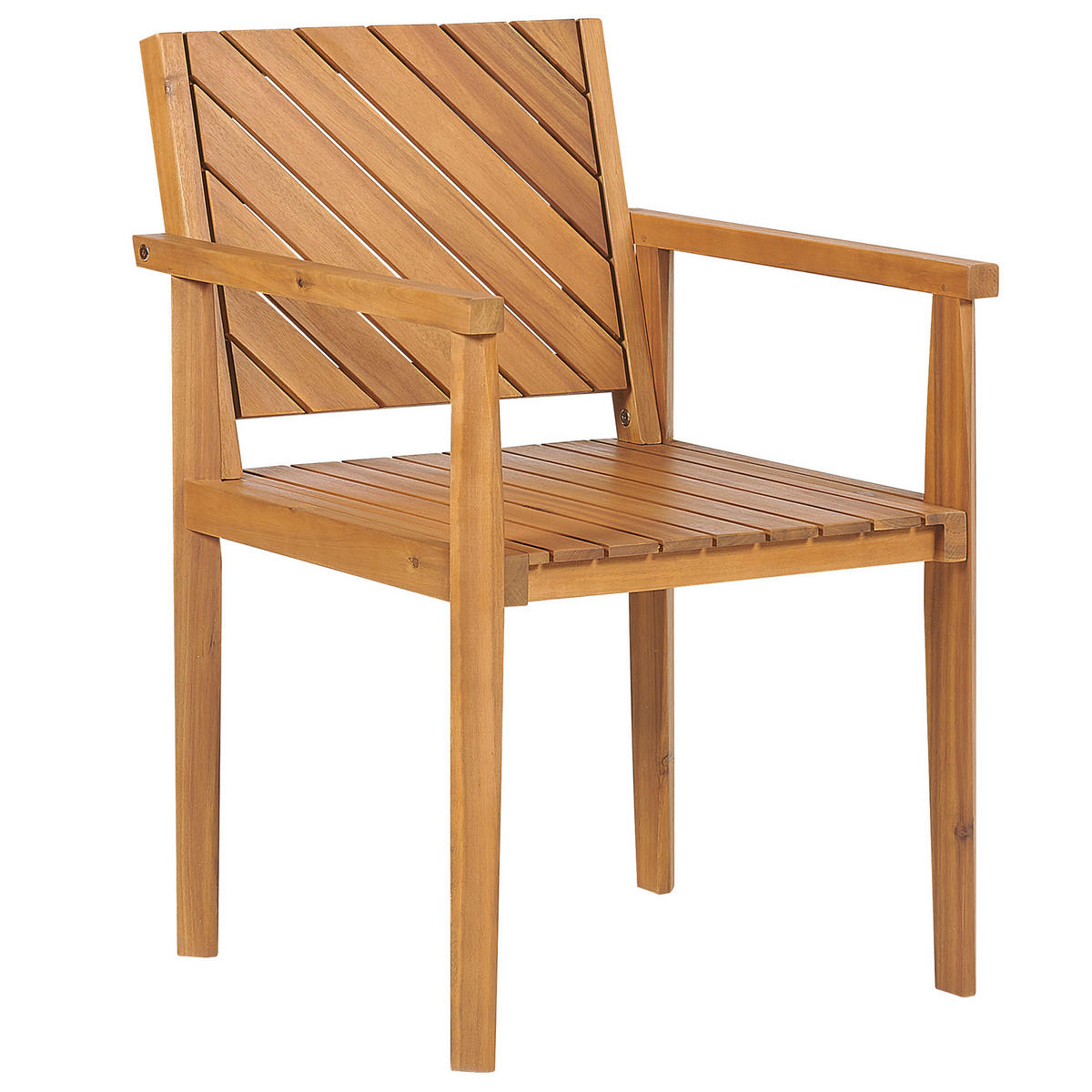 GARTENSTUHL 4er-Set Akazienholz hellbraun Baratti - Hellbraun, Holz (55/82/40cm) - Beliani