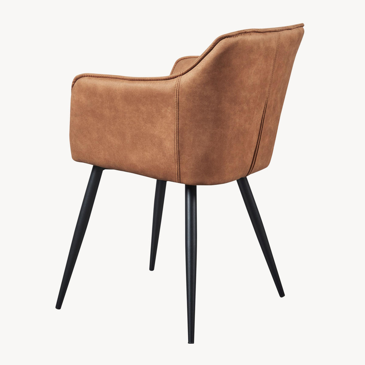 ARMLEHNSTUHL Birmingham - Schwarz/Braun, Textil/Metall (60/82/59cm) - [en.casa]