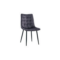 STUHL CLARA Anthrazit Velvet - Anthrazit, Textil (48/88/60cm) - KAWOLA