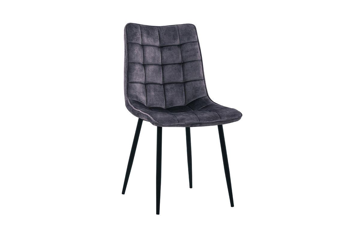 STUHL CLARA Anthrazit Velvet - Anthrazit, Textil (48/88/60cm) - KAWOLA