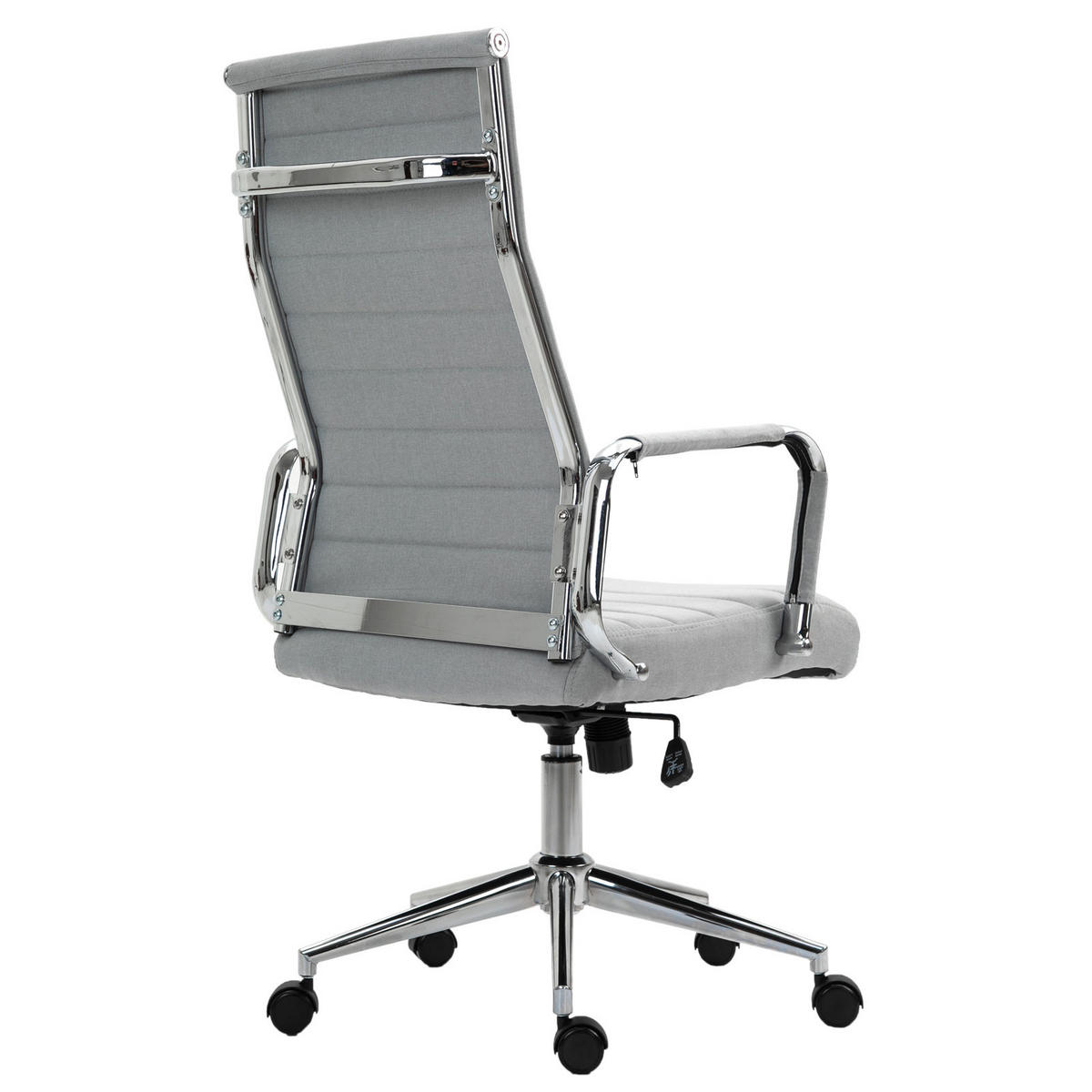 SCHREIBTISCHSTUHL OFFICE COMFORT HB Stoffbezug Hellgrau - Silberfarben/Hellgrau, Textil/Metall (57/120/53cm) - SVITA