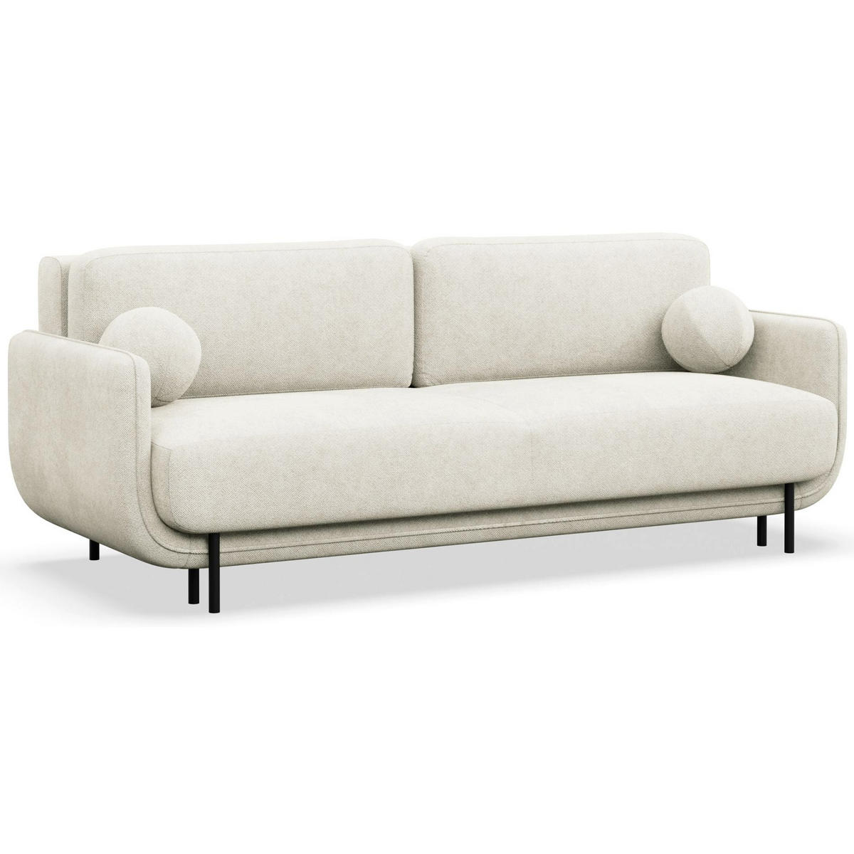 SCHLAFSOFA Ovals Creme - Creme/Schwarz, Textil/Metall (236/95/96cm) - Selsey