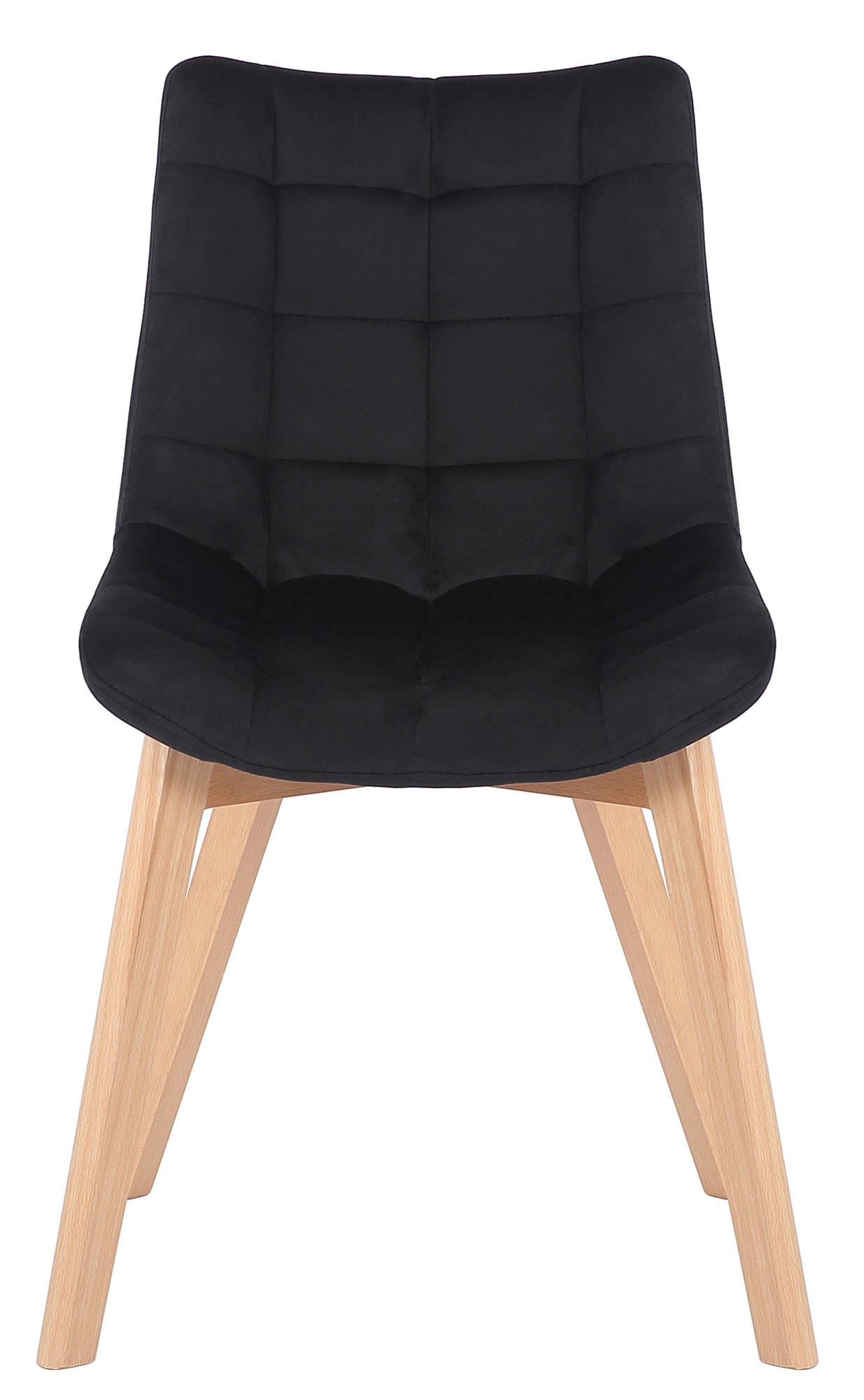STUHL Samt Schwarz - Eukalyptusholzfarben/Schwarz, Holz/Textil (46/82/61cm) - CLP