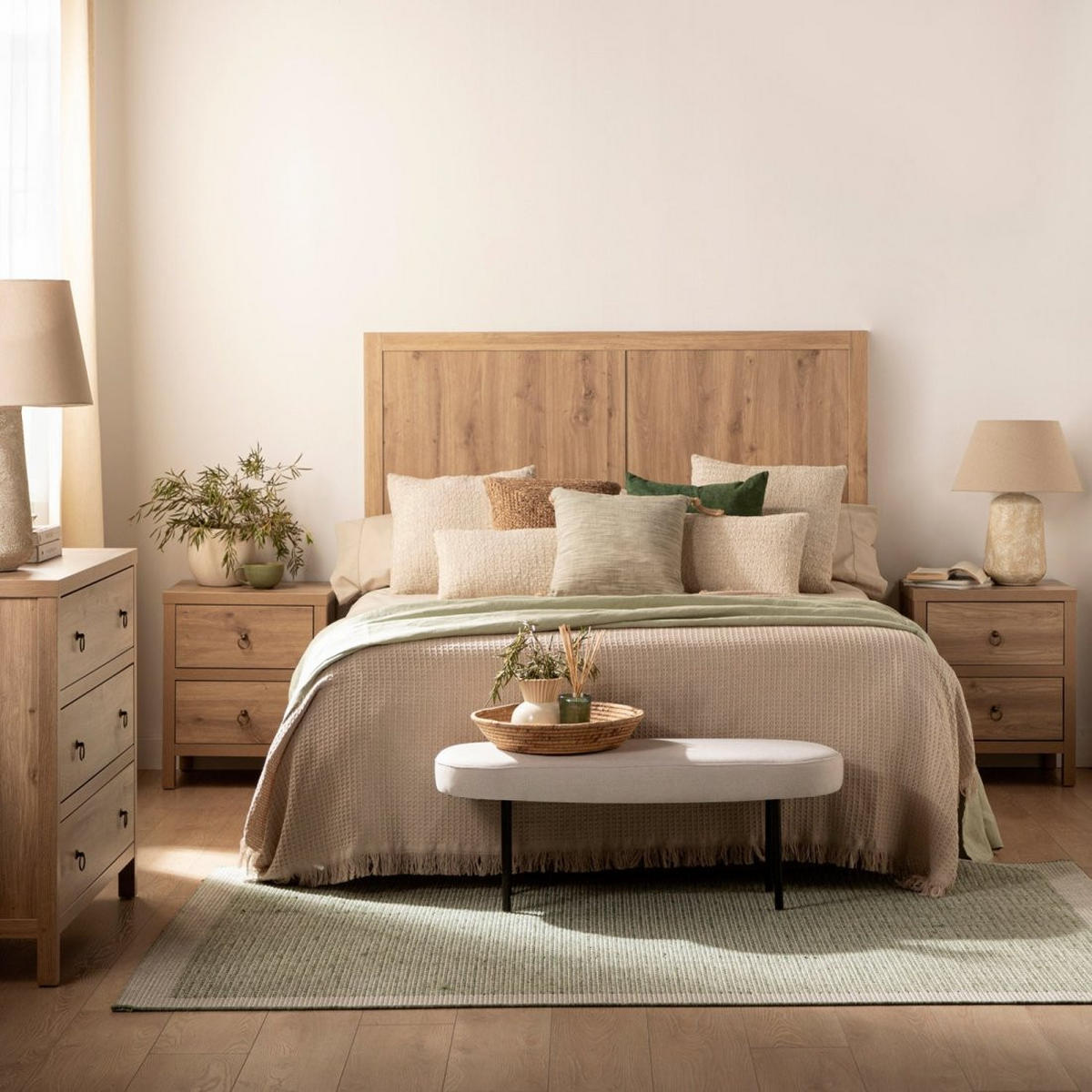 KOPFTEIL DOPPELTES Livorno Natürlich 160 cm x 70 cm - Naturfarben, Holzwerkstoff (160/3cm) - Klast Home