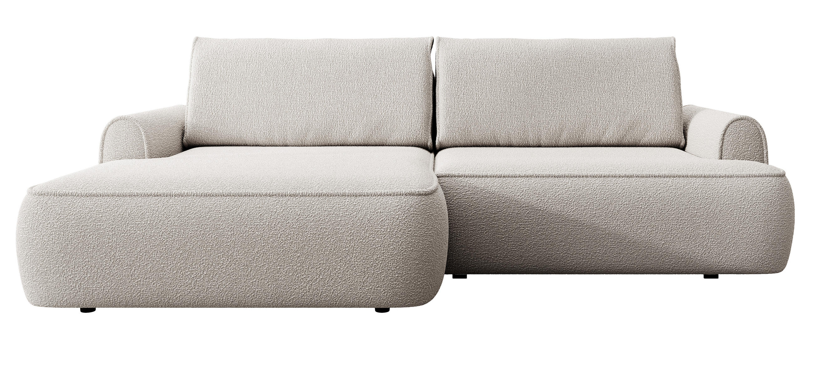 ECKSOFA 250 cm Mareno mit Bettkasten, Schlaffunktion, Links, Hellgrau - Hellgrau, Holz (250/146cm) - Emporius