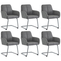 ESSZIMMERSTUHL mit Armlehnen Leder Gray 6er-Set - Grau, Metall (45/86/51.2cm) - Meubliv