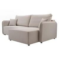 ECKSOFA Malody, Seite: Rechts - Beige/Schwarz, Holz/Kunststoff (227/147cm) - MIRJAN24