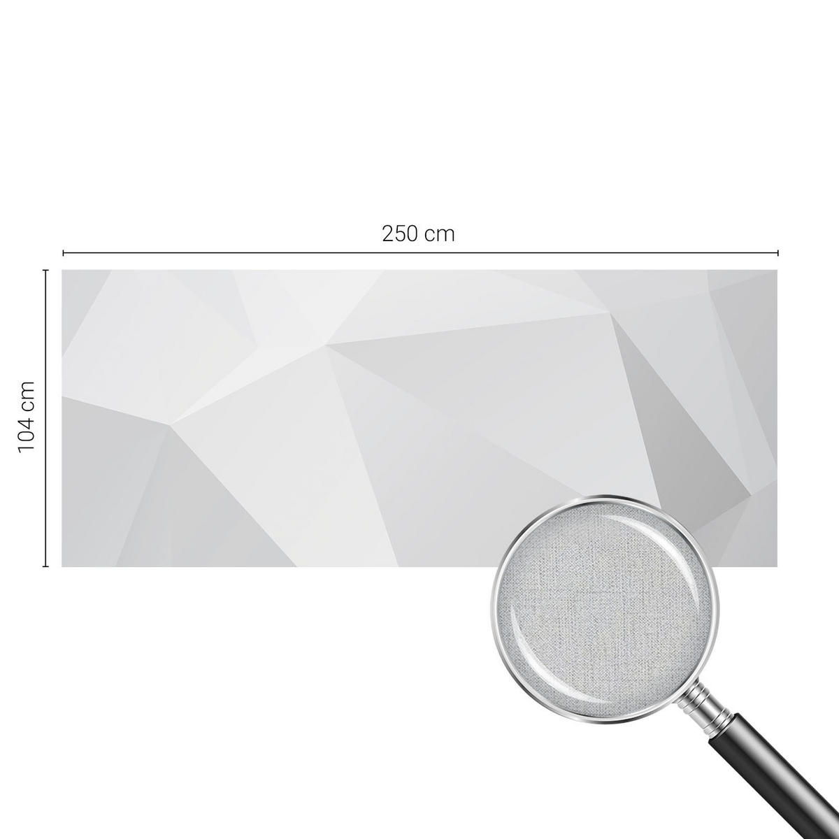 FOTOTAPETE 250x104 cm - Graue Dreiecke - Weiß, Textil (250/104cm) - Wallfluent