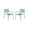 GARTENSESSEL stapelbar 2er-Set - Metall - Mandelgrün - BIRMOS von MYLIA - Grün, Metall - Vente-Unique