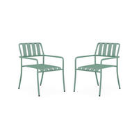 GARTENSESSEL stapelbar 2er-Set - Metall - Mandelgrün - BIRMOS von MYLIA - Grün, Metall - Vente-Unique