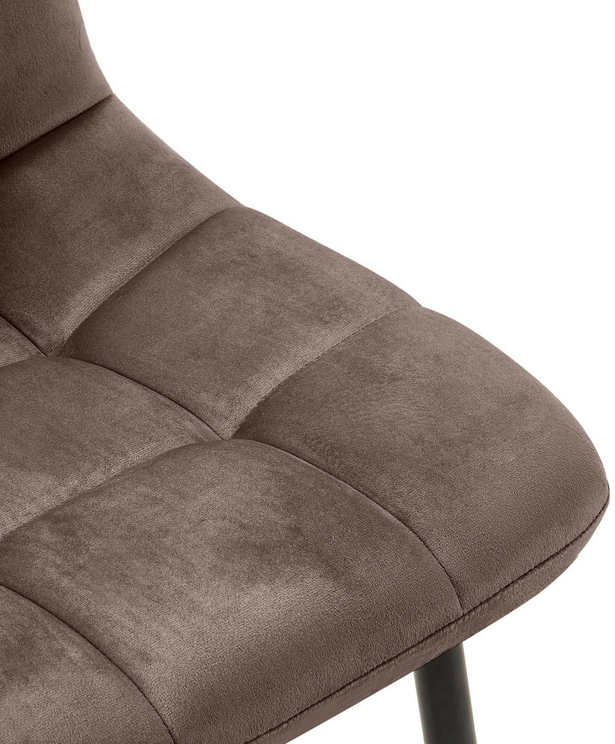 STUHL Samt Braun - Schwarz/Braun, Textil/Metall (45/84/55cm) - CLP