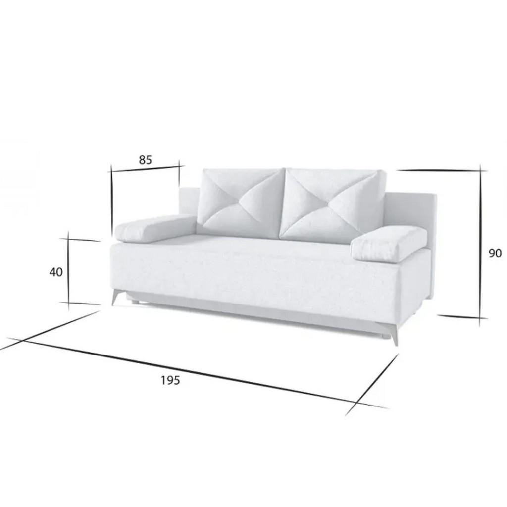 Thumbnail - Xxxl Schlafsofa, Dunkelgrau, Textil, 3-Sitzer, 195x90x85 cm, Wohnzimmer, Sofas & Couches, Schlafsofas