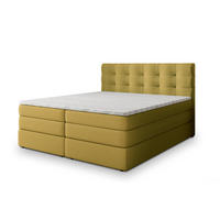 POSTEL BOXSPRING AREZI 160x200 cm, s matrací a úložným prostorem, žlutá - žlutá, kompozitní dřevo/textil (160/200cm) - MASSENO