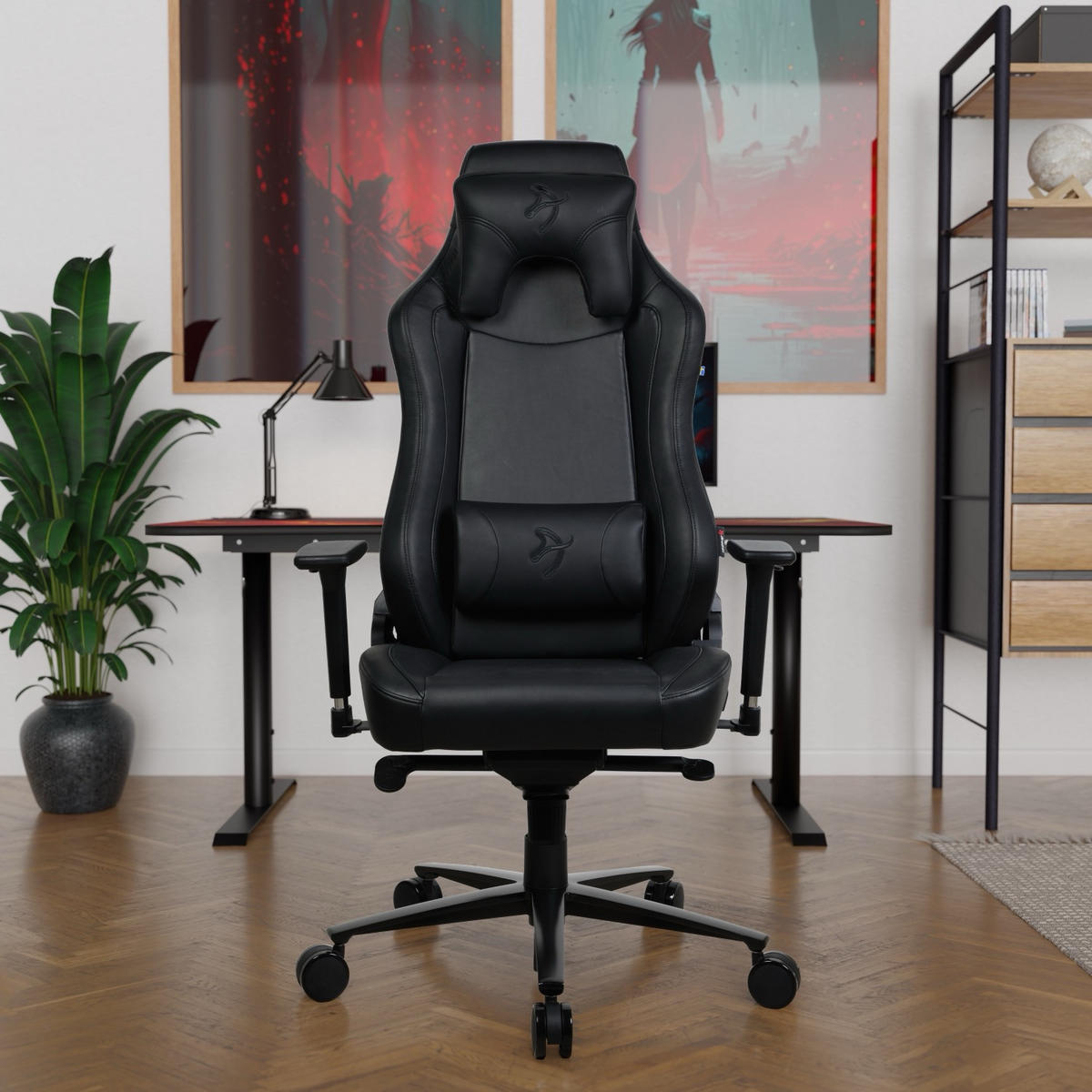 GAMINGSTUHL Vernazza SoftPU™ Reines Schwarz - Schwarz, Kunststoff/Metall (68/135/50cm) - Arozzi