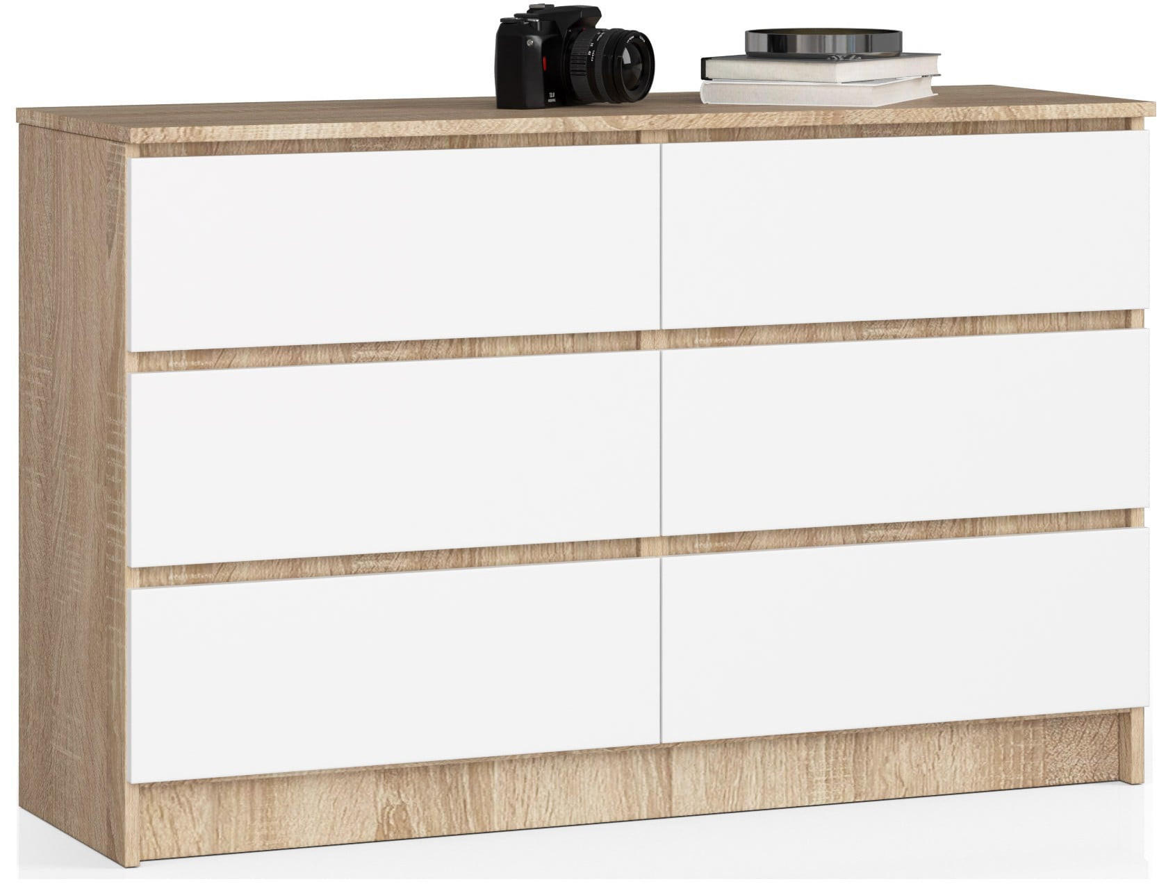 RAUMHIRSCH FURNITURE KOMODA dub Sonoma, bílá 77/120/40