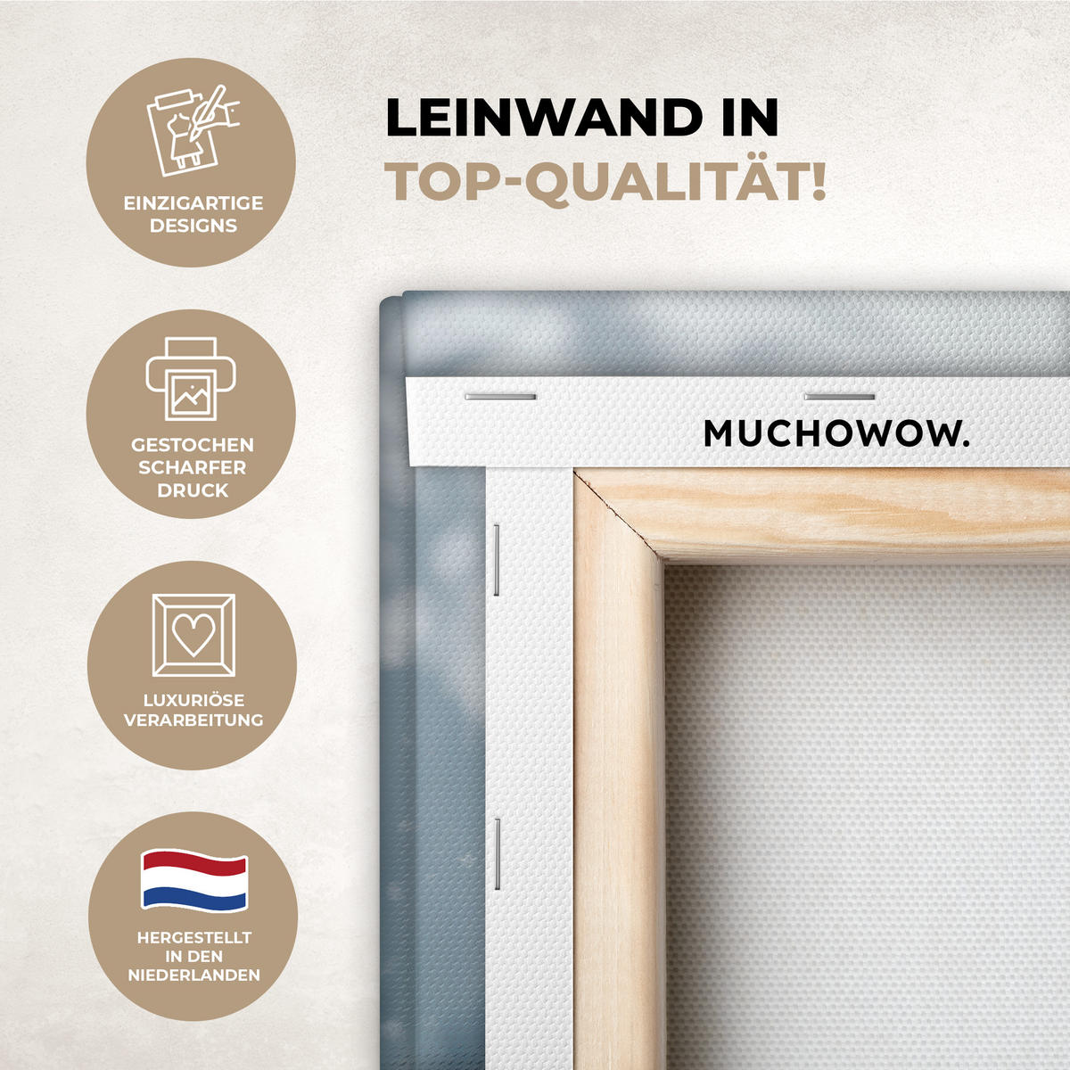 LEINWANDBILD Hirsche - Tiere - Landschaft - Winter - Schnee 30x40 cm - Kastanienfarben, Textil (30/40cm) - MuchoWow