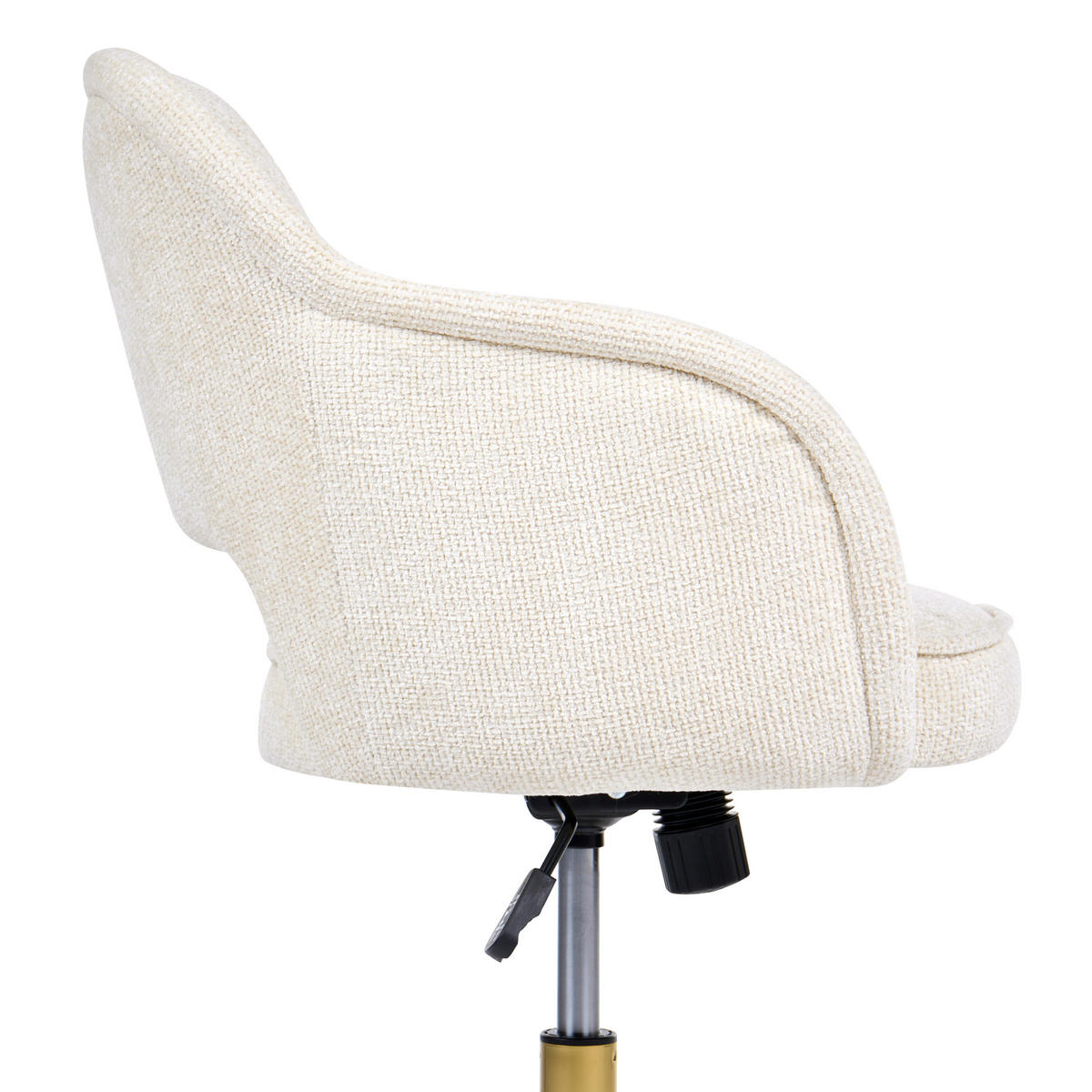 KANCELÁŘSKÁ ŽIDLE Žinylková látka Krémově bílá Ember - krémová, textil (60/81/60cm) - Beliani