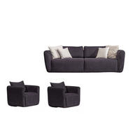 SITZGARNITUR Energy Grau-Seidengrau Stellvariante:2+1+1 - Braun, Holz (210/93/100cm) - Villa Möbel