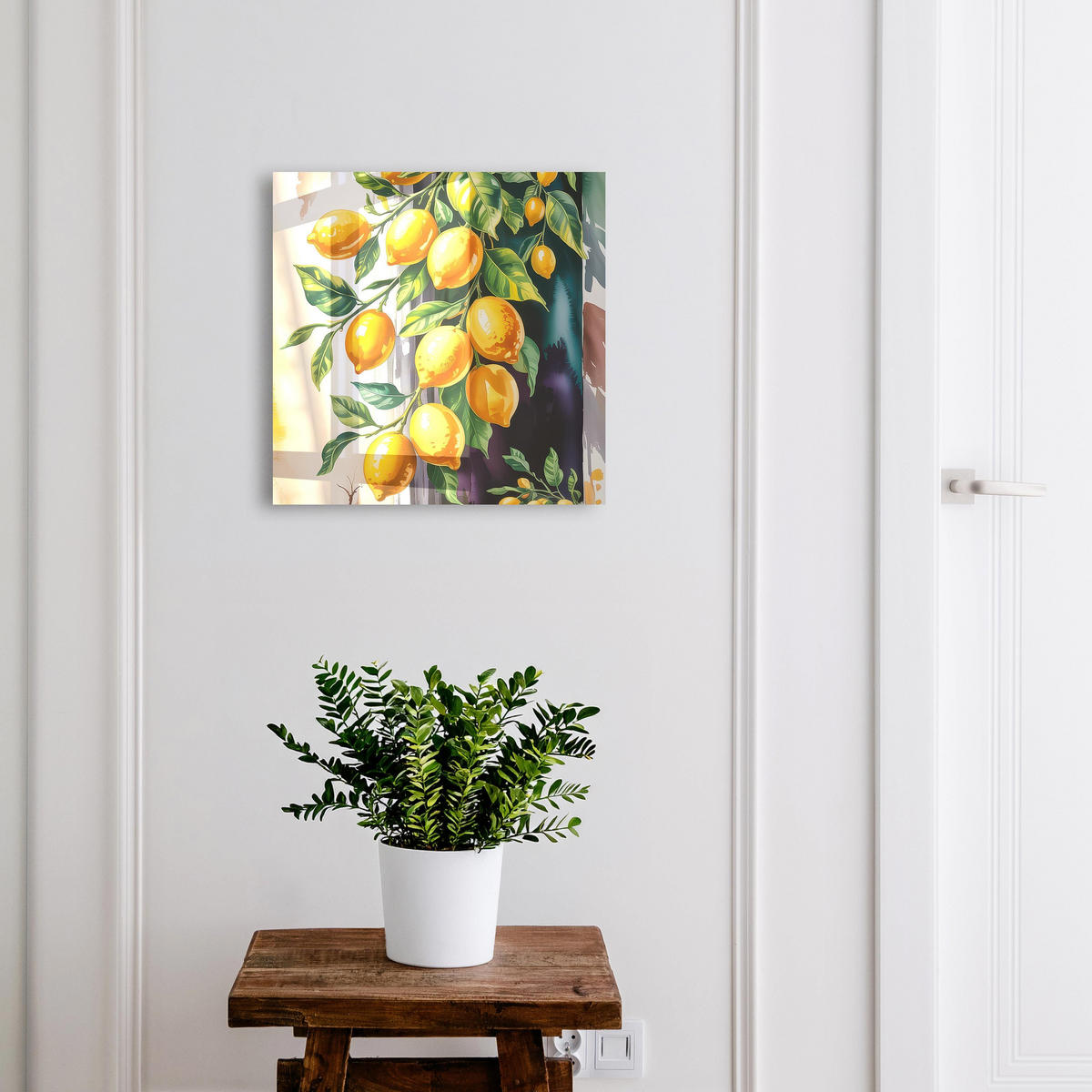 SCHLÜSSELBOX Schwarz 30x30 cm- Türöffnung nach rechts - Lemon Charm - Gelb, Metall (30/30/5cm) - TULUP