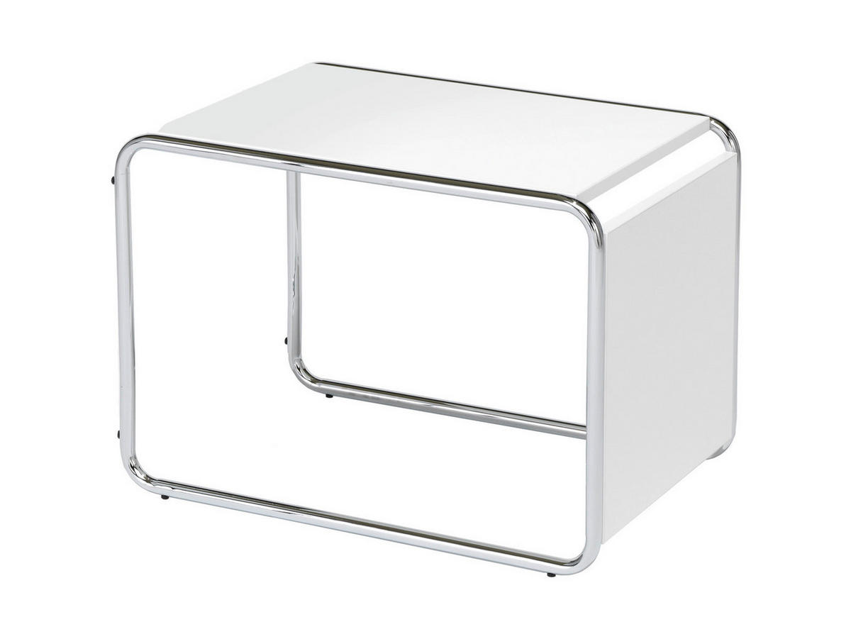 COUCHTISCH weiß, wendbar Höhe 67cm - Weiß, Holzwerkstoff/Metall (45/45/67cm) - Mauser Sitzkultur