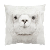 KISSENBEZUG Lächelndes Alpaka 40/40 cm - Weiß, Textil (40/40cm) - Bilderwelten