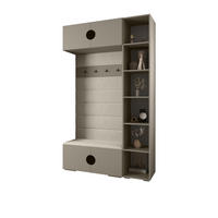 GARDEROBEN-SET 236,7/140/47 - Kaschmir/Schwarz, Holz/Kunststoff (140/236.7/47cm) - Abiks Möbel